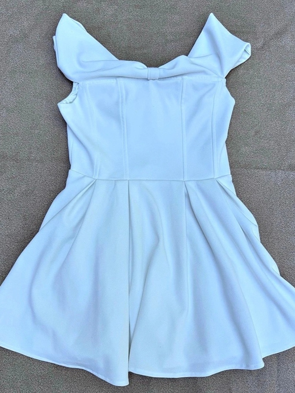 Thats So Fetch White Bardot Off Shoulder Skater Dress US 6 Graduation Bridal
